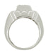 Vintage Mid Century Men's Diamond Ring in 14 Karat White Gold