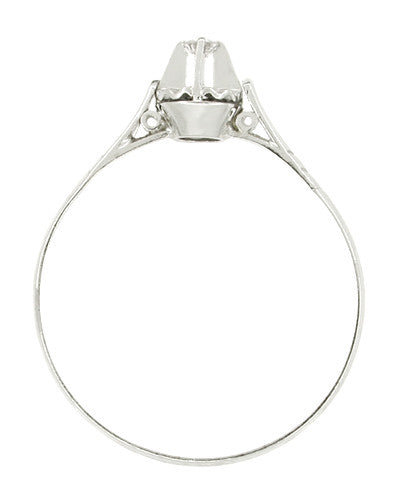 Petite Diamond Filigree Buttercup Ring in 18 Karat White Gold - Item: R444 - Image: 2