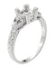 Loving Hearts 3/4 Carat Antique Style Platinum Art Deco Engraved Engagement Ring Setting