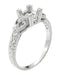 Loving Hearts Art Deco 1 Carat Round or Princess Cut Diamond Engraved Antique Style Platinum Engagement Ring Setting