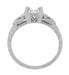 Loving Hearts 3/4 Carat Princess Cut Diamond Antique Style Engraved Platinum Engagement Ring