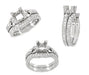 Loving Hearts 3/4 Carat Princess Cut Diamond Antique Style Engraved Platinum Engagement Ring