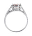 Art Deco Royal Crown Antique Style 1 Carat Morganite Engraved Engagement Ring in Platinum