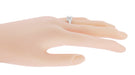Royal Crown Antique Style Engraved White Gold Engagement Ring Setting for a 1 - 1.25 Carat Round Diamond