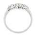 Retro Moderne Diamond Set Filigree Hearts Wedding Ring in 14 Karat White Gold