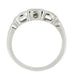 Retro Moderne Filigree Scalloped Diamond Wedding Band in White Gold