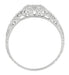 1920's Low Dome Filigree Engagement Ring With Side Rubies in 14 Karat White Gold