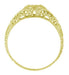 Low Profile 14K or 18K Yellow Gold Filigree Antique Diamond Engagement Ring with Ruby Side Stones - R464YR