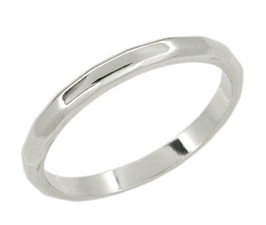Vintage Platinum Mid Century Kaleidoscope Wedding Band - Size 6