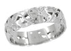 Art Nouveau Flowers and Leaves Vintage Design Wedding Band in Platinum | 5mm Wide