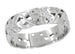 Art Nouveau Flowers and Leaves Vintage Design Wedding Band in Platinum | 5mm Wide