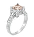 Art Deco 1 Carat Princess Cut Morganite and Diamond Platinum Engagement Ring
