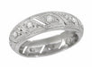 Art Deco Platinum Diamond Ellithorpe Vintage Parallelograms Wedding Band - Size 4