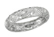 Wallingford Art Deco Hearts Diamond Wedding Band in Platinum - Size 5 1/4