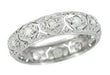 Art Deco Romford Vintage Diamond Filigree Platinum Wedding Band - Size 5.75