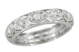 Savin Filigree Engraved Art Deco Estate Platinum Diamond Wedding Band - Size 6