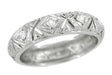 Platinum Art Deco Trumbull Diamond Vintage Filigree Wedding Band - Size 6