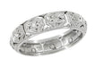Art Deco Vintage Star of David Diamond Wedding Band in Platinum - Size 6 3/4