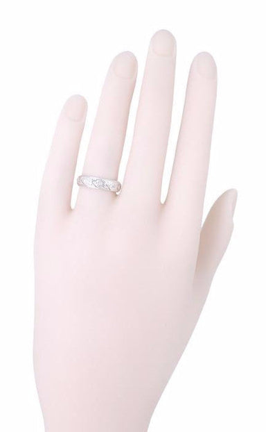 Vintage Art Deco Bolton Diamond Wedding Band in Platinum - Size 6 1/2 - alternate view