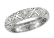 Pomperaug Diamond Vintage Wedding Band in 18K White Gold - Size 7.25