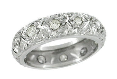 Vintage Diamond Quarryville Wedding Band - Platinum - Art Deco - Size 7