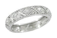 Art Deco Vintage Platinum Thompson Diamond Wedding Band - Size 7 1/2