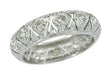 Vintage Platinum Totoket Art Deco Diamond Eternity Wedding Band