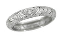 Art Deco Tokeneke Antique Wedding Band in Platinum - Size 7 3/4