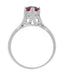 Filigree Regal Scrolls "High-Set" Ruby Art Deco Engagement Ring in Platinum