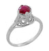 Filigree Regal Scrolls "High-Set" Ruby Art Deco Engagement Ring in Platinum