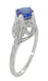 Filigree Regal Scrolls "High-Set" Art Deco Blue Sapphire Engagement Ring in Platinum