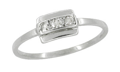 Vintage Mid Century Diamond Ring in 14 Karat White Gold