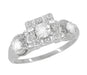 Madelyn 1950's Retro Moderne Diamond Engagement Ring in 14 Karat White Gold