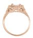 Princess Cut White Topaz Art Nouveau Ring in 14 Karat Rose Gold