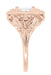 Princess Cut White Topaz Art Nouveau Ring in 14 Karat Rose Gold