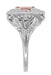 Princess Cut Morganite Art Nouveau Ring in 14 Karat White Gold