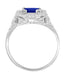 Art Nouveau 1.25 Carat Princess Cut Square Sapphire Ring in 14K White Gold | 6mm