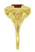 Princess Cut Garnet Art Nouveau Ring in 14 Karat Yellow Gold