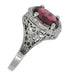 Edwardian Rhodolite Garnet Ring in 14 Karat White Gold