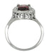 Edwardian Rhodolite Garnet Ring in 14 Karat White Gold