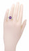 Edwardian Vintage Reissue Filigree Emerald Cut Amethyst Statement Ring in 14 Karat White Gold