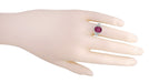 Filigree Emerald Cut Rhodolite Garnet Edwardian Engagement Ring in 14 Karat White Gold