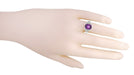 Edwardian Filigree Emerald Cut Amethyst Engagement Ring in Platinum