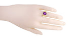 Yellow Gold Edwardian Filigree Emerald Cut Amethyst Engagement Ring