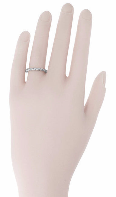 1970's Love Twist Wedding Ring in 10K or 14K White Gold - 2.8mm Wide - alternate view