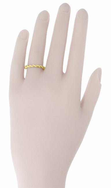 Yellow Gold 1970's Era Twisted Cable 2.8mm Wedding Band - alternate view