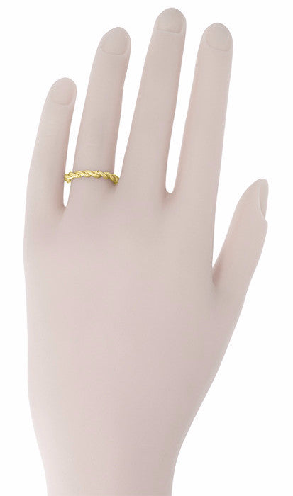 Yellow Gold 1970's Era Twisted Cable 2.8mm Wedding Band - Item: R621Y10 - Image: 2