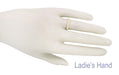 Art Deco Flowers and Leaves Millgrain Edge Carved Wedding Band in 14 Karat Rose ( Pink ) Gold