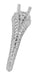 Art Deco Hearts and Diamonds 1/3 Carat Diamond Filigree Engagement Semimount Ring in 14 Karat White Gold