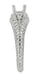 Art Deco Hearts and Diamonds Platinum Filigree Engagement Ring Setting for a 1/3 Carat Diamond